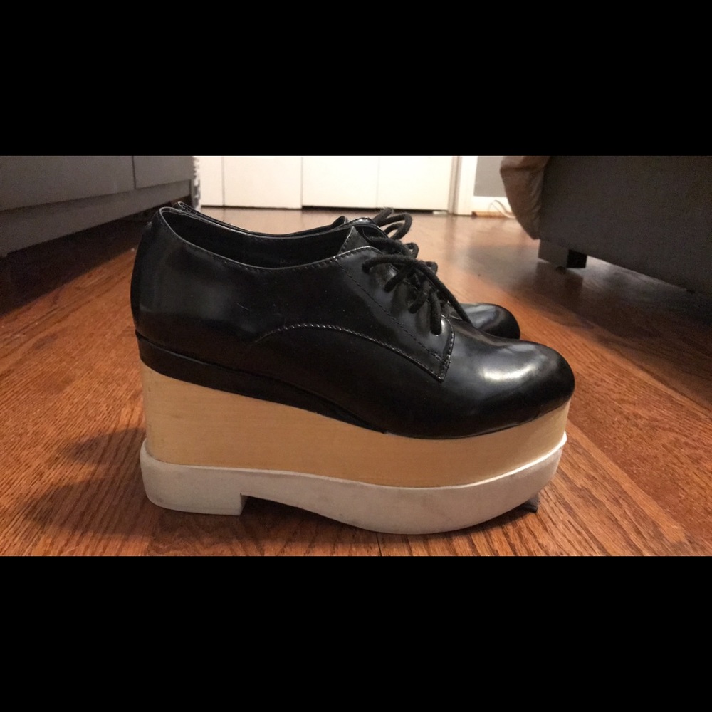 SOLD Jeffrey Campbell Digby Wood Platform Oxford